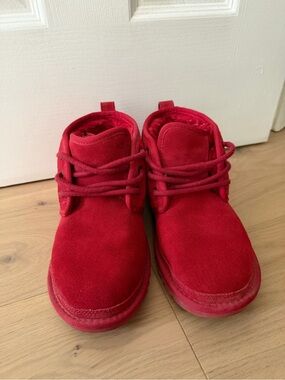 UGG  Neumel Red Suede Lace-Up Boots